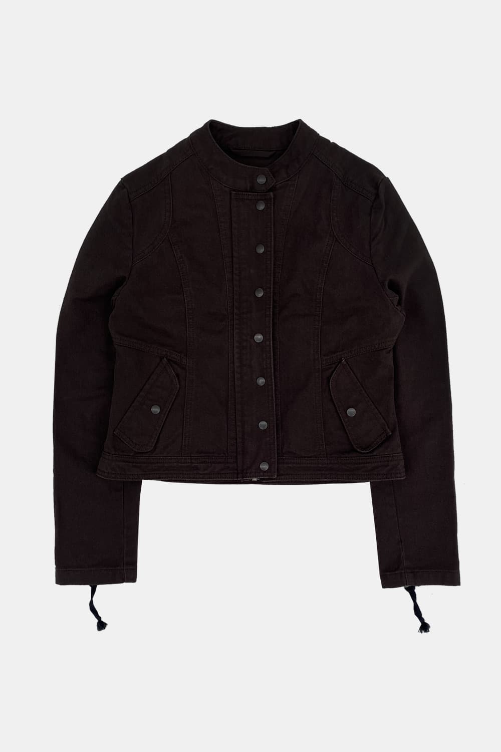 Washed biker jacket (Brown) 상품이미지1