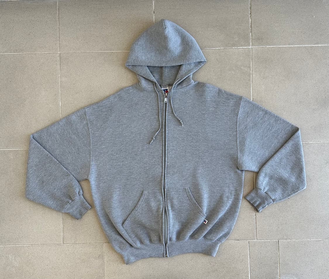 90s 빈티지 러셀 후드집업 그레이 XL 상품이미지1