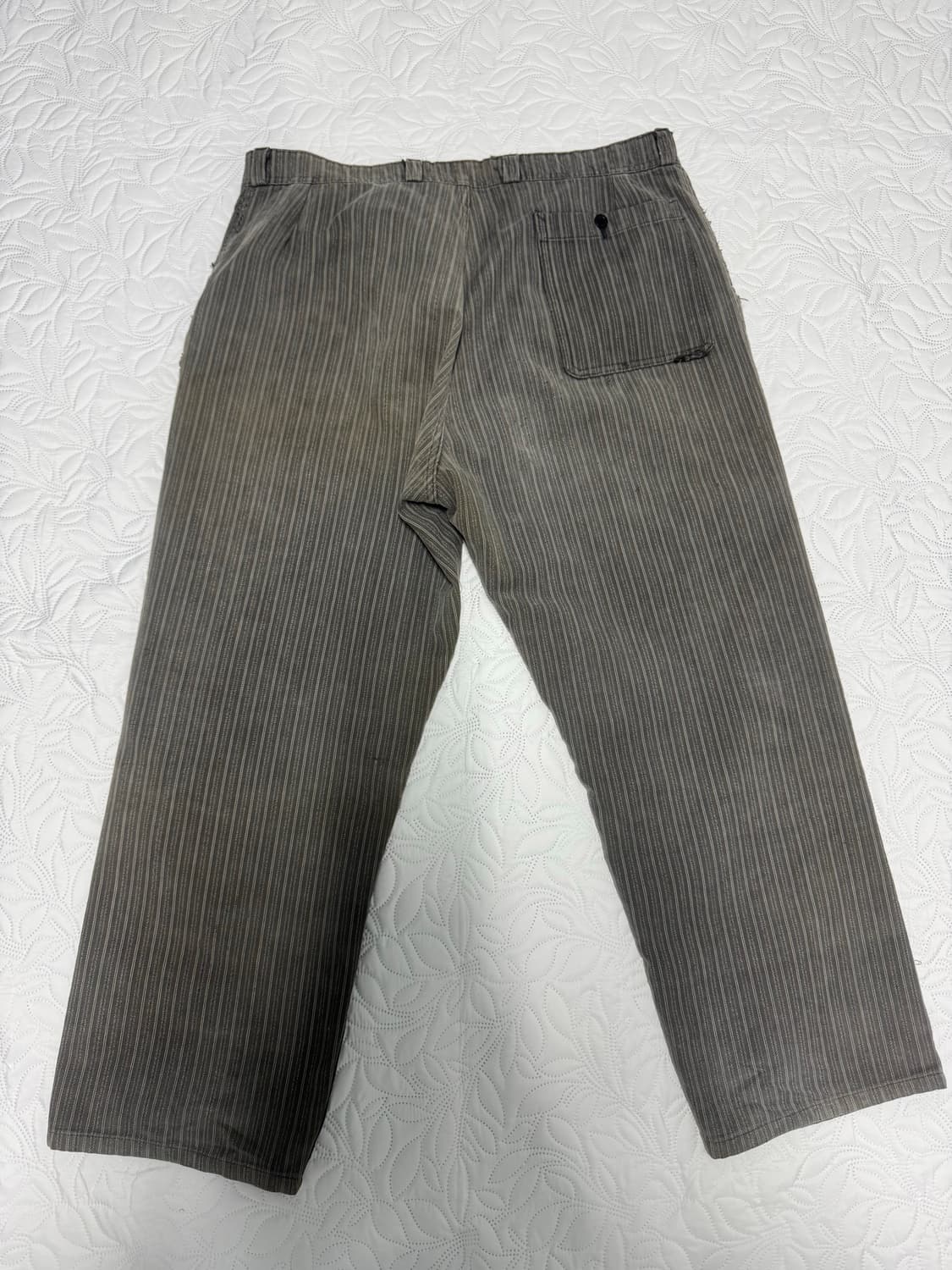 60s 프렌치워크 패치워크 스트라이프 팬츠 / vintage / 그레이 상품이미지4