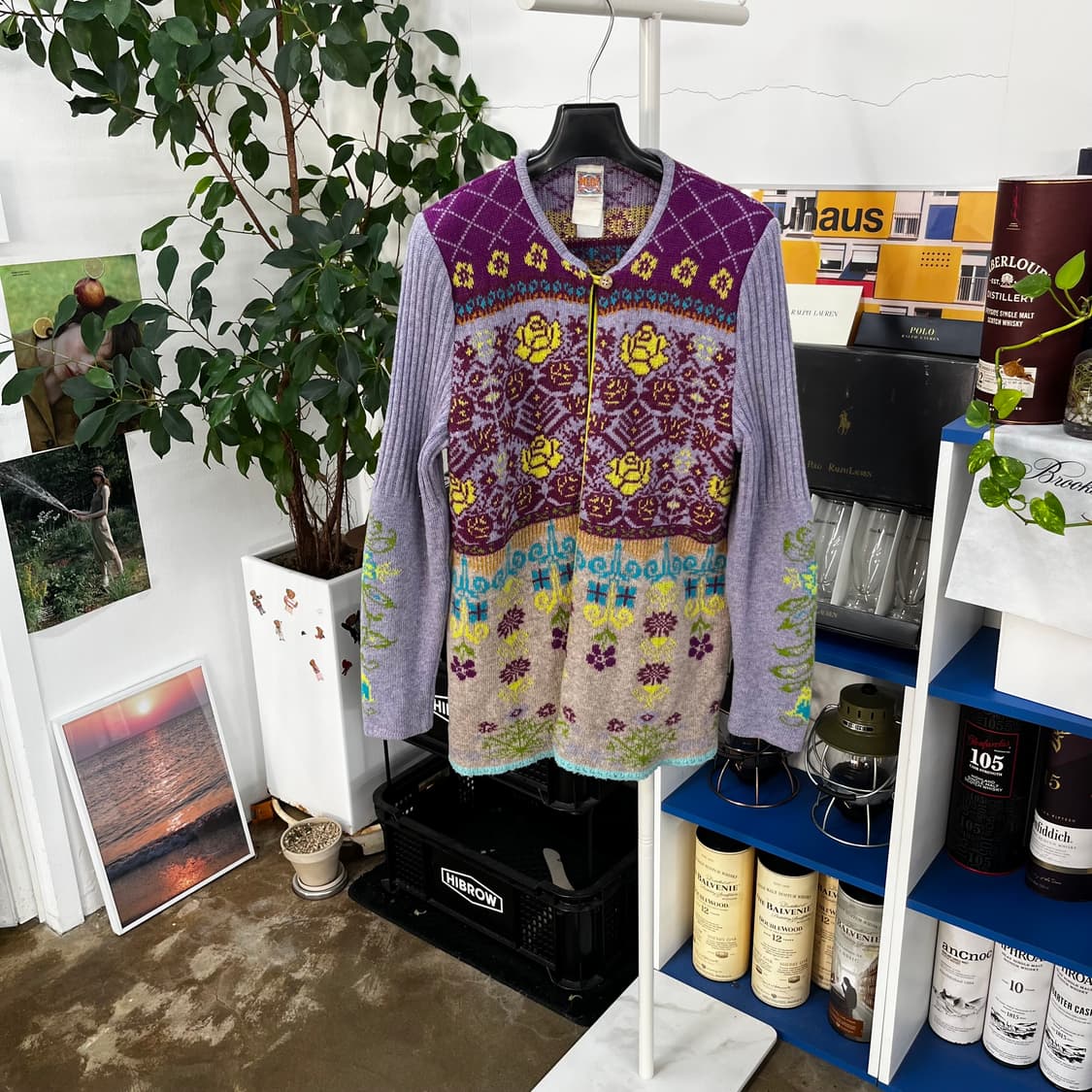 오일릴리 패턴 울가디건 L 상품이미지1