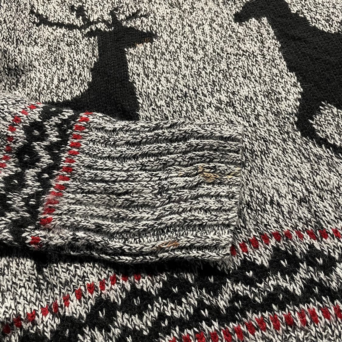 USA VINTAGE 터틀넥 롱 니트 노르딕 패턴 디테일 그레이 상품이미지6