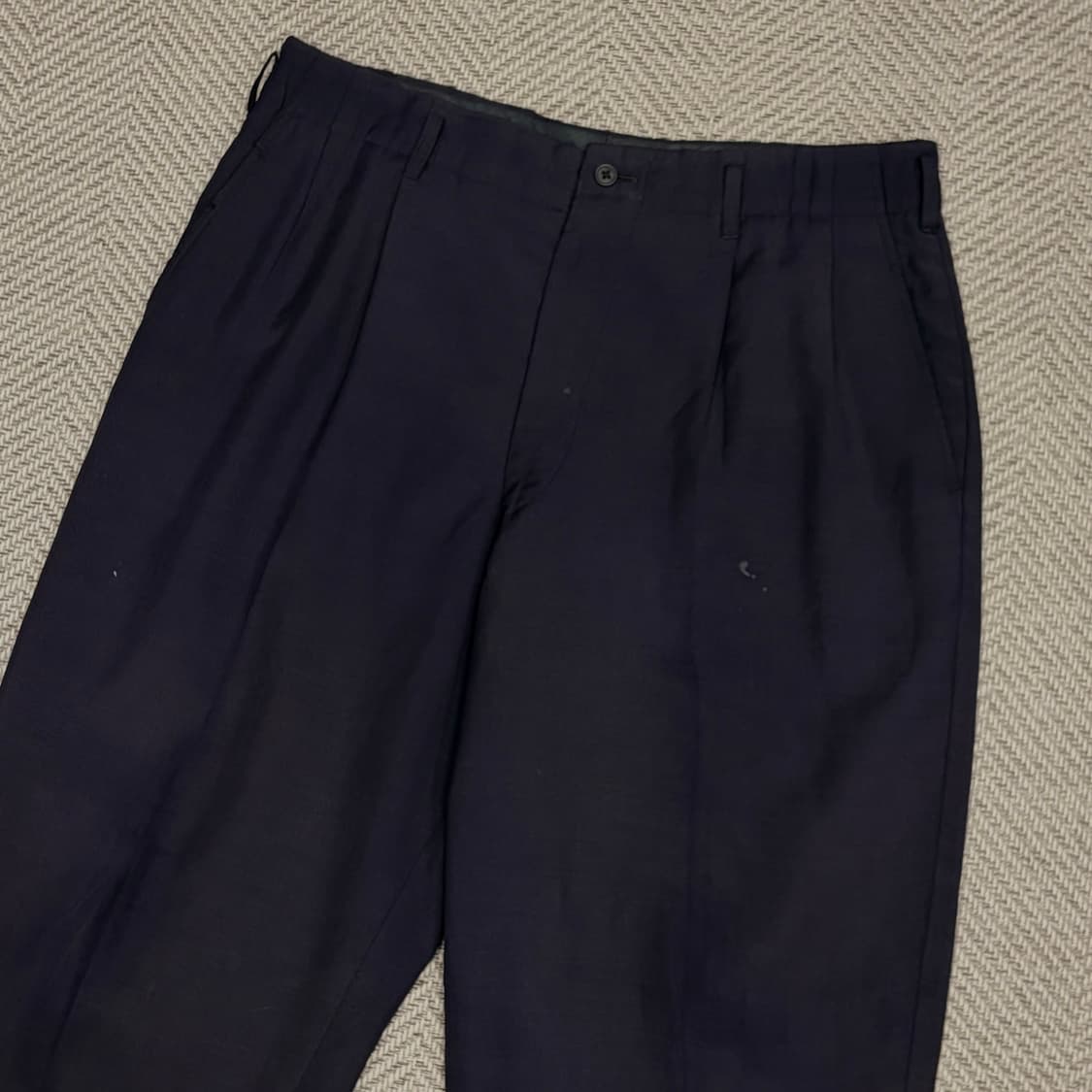 요지 야마모토 네이비 투턱 모직 슬랙스 v1028 상품이미지3