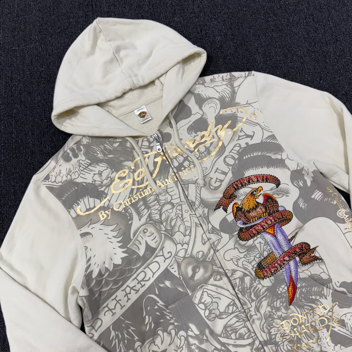 Ed Hardy 에드하디 타투 큐빅 후드집업 상품이미지2