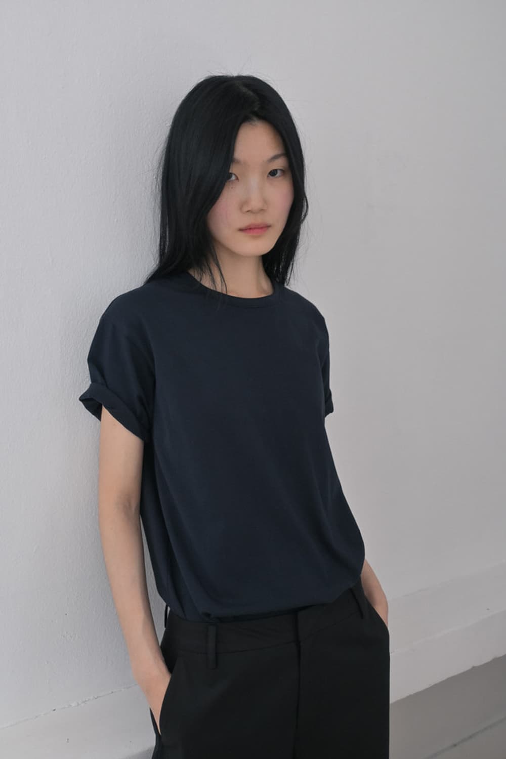 하프시코드 Solid T-shirt / Navy 상품이미지2