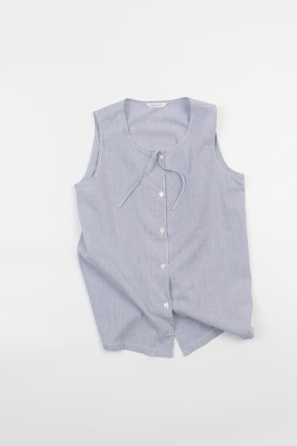 GARCONNE Stripe Sleeveless Ribbon Blouse 상품이미지7