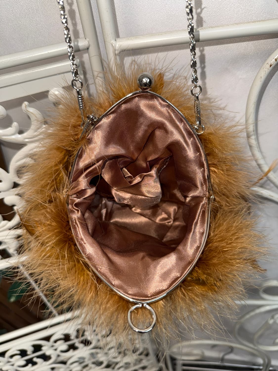 Brown fur beads mini two ways chain bag 상품이미지5