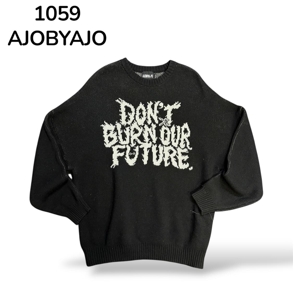 Ajobyajo 블랙 레터링 니트 L 상품이미지2