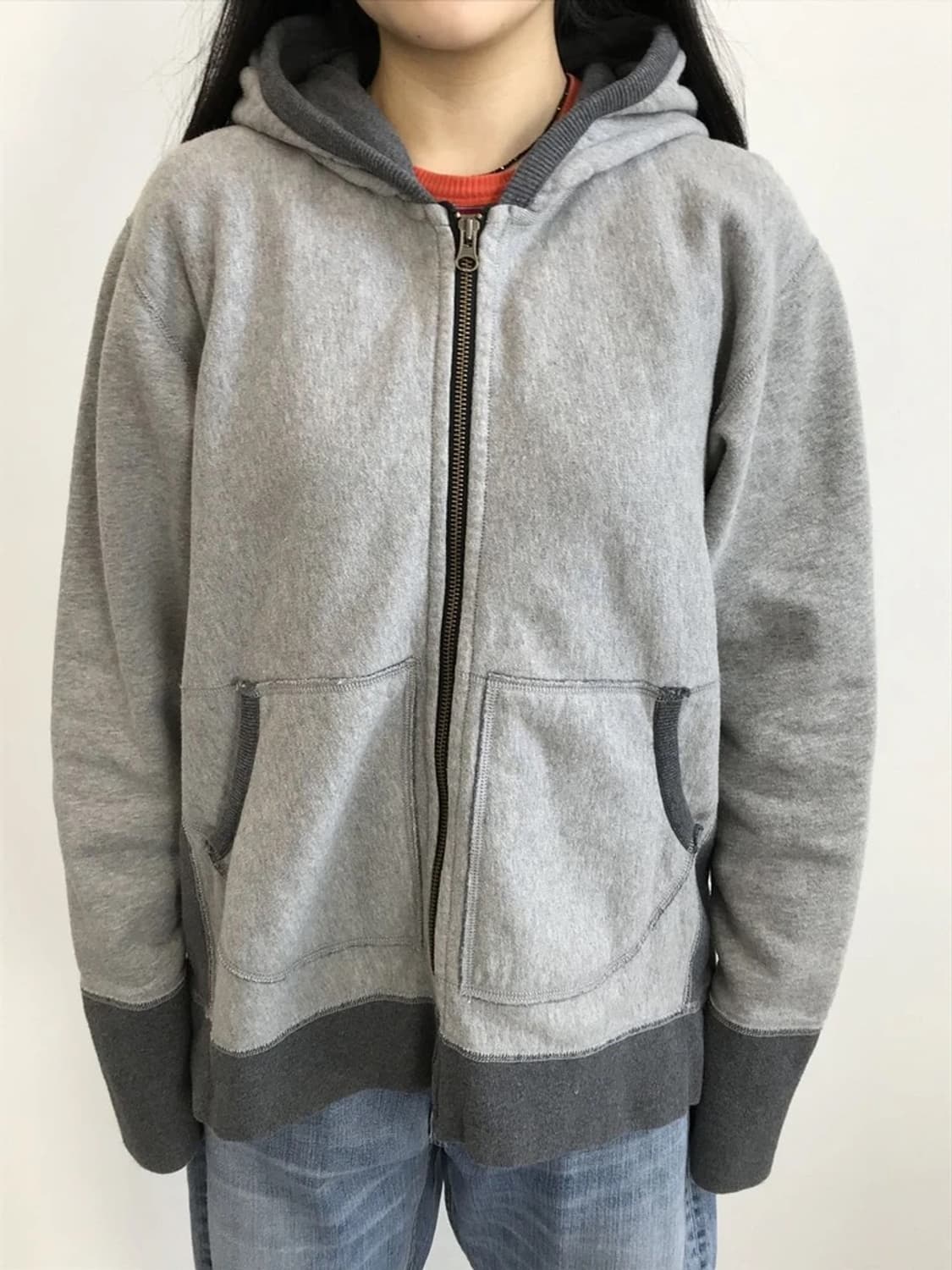Jpn Grey Two Tone Zip Hoodie 상품이미지2
