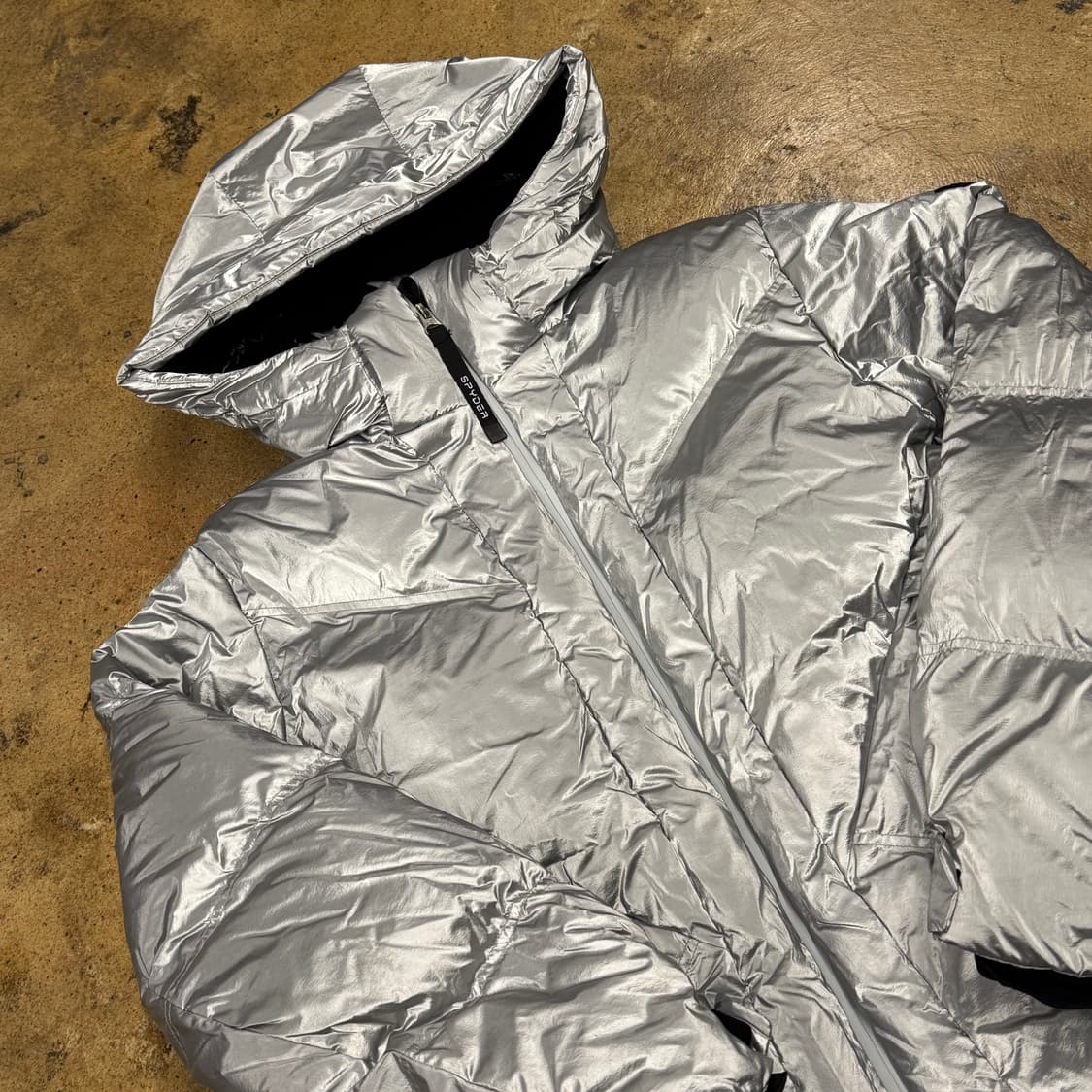 [정품/S] 스파이더 실버 패딩 후드 점퍼 b19 상품이미지1