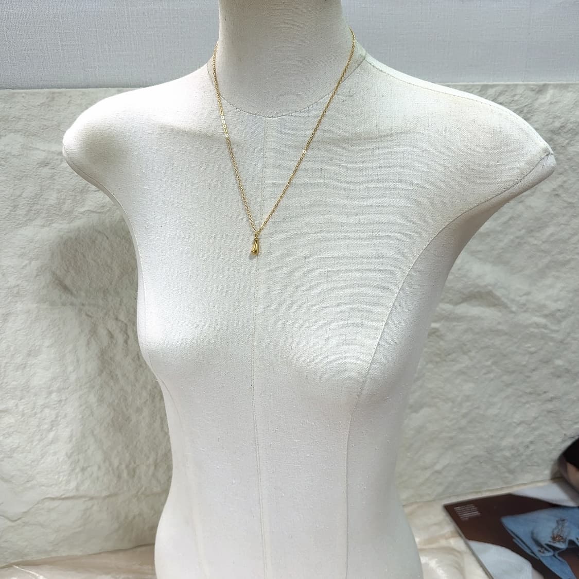 빈티지 미니멀 물방울 목걸이 상품이미지1