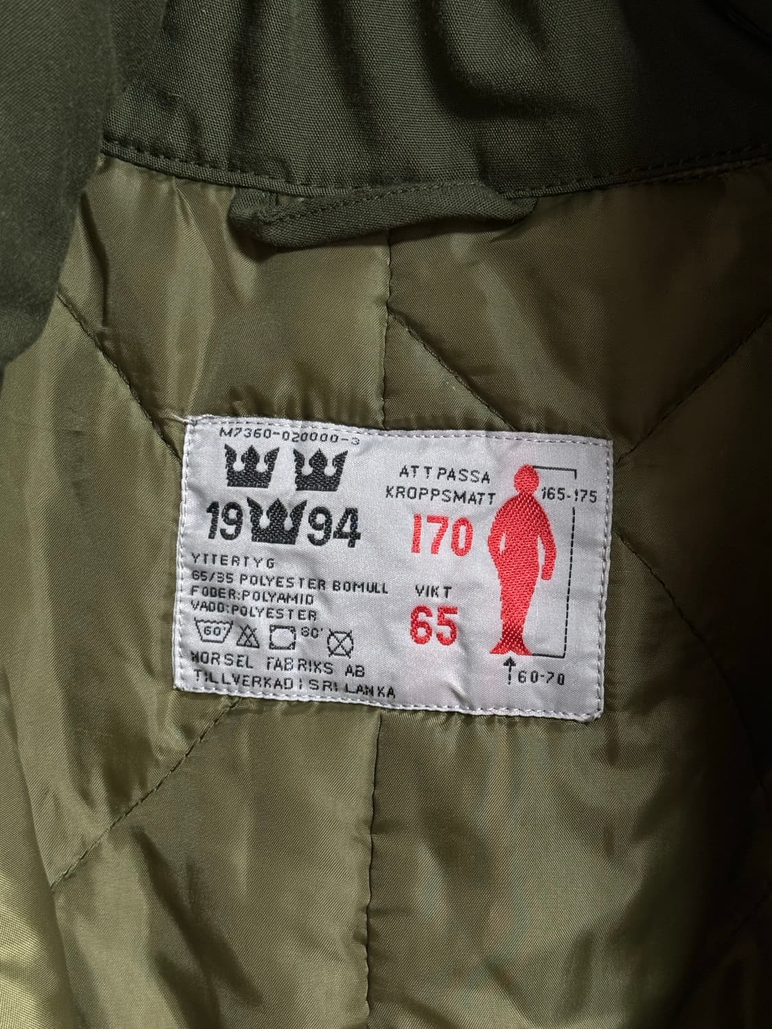 새상품 스웨덴 오리지널 밀리터리 m-90 조인성파카 상품이미지3