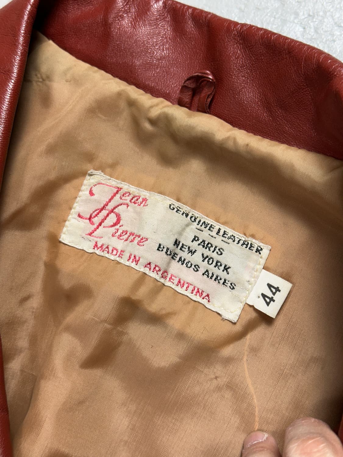 80's 빈티지 레더 자켓 오렌지 버건디 레더 봄버 아키라 상품이미지9