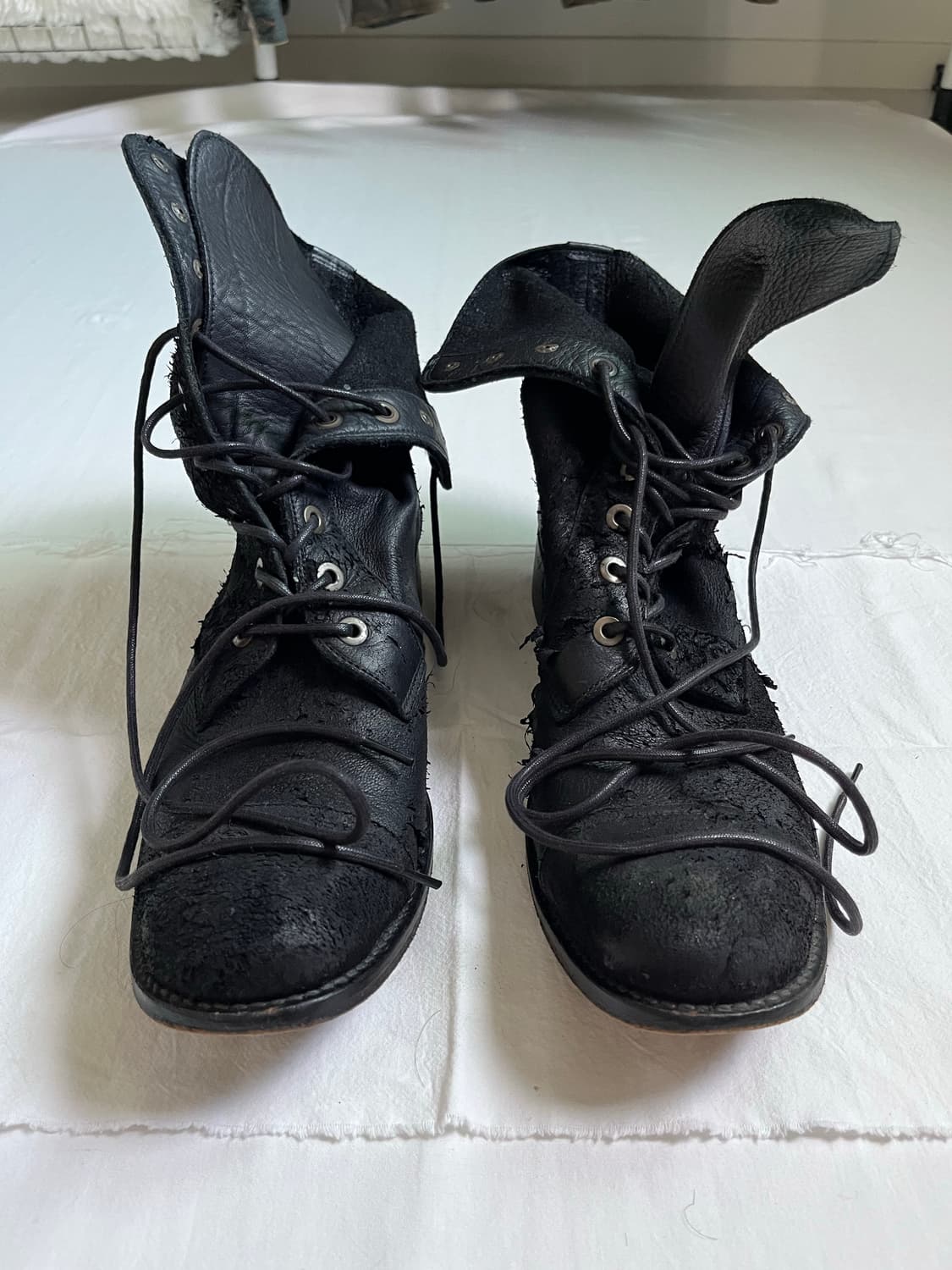 Obelisk Sheepskin Lace Up Leather Boots 상품이미지2