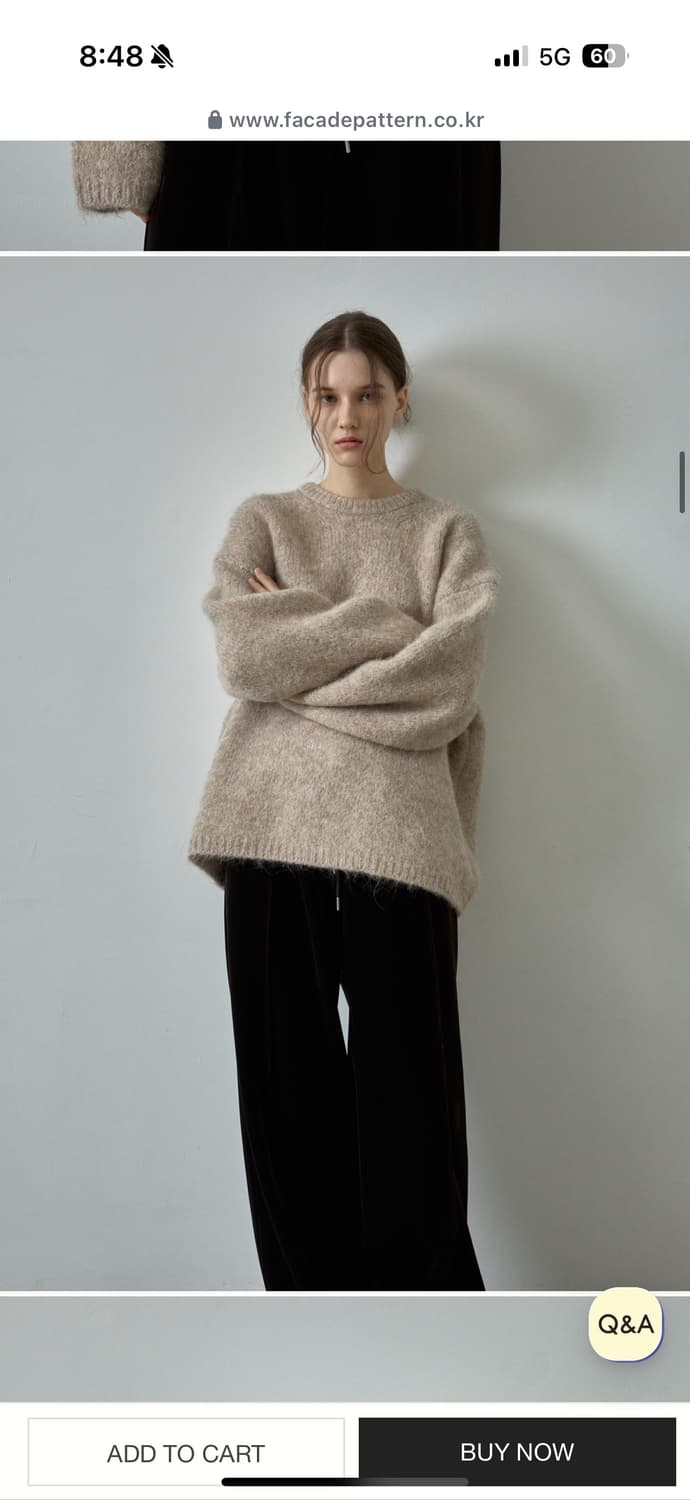 파사드패턴 알파카 클라우드 니트 (1회 착용) 상품이미지4