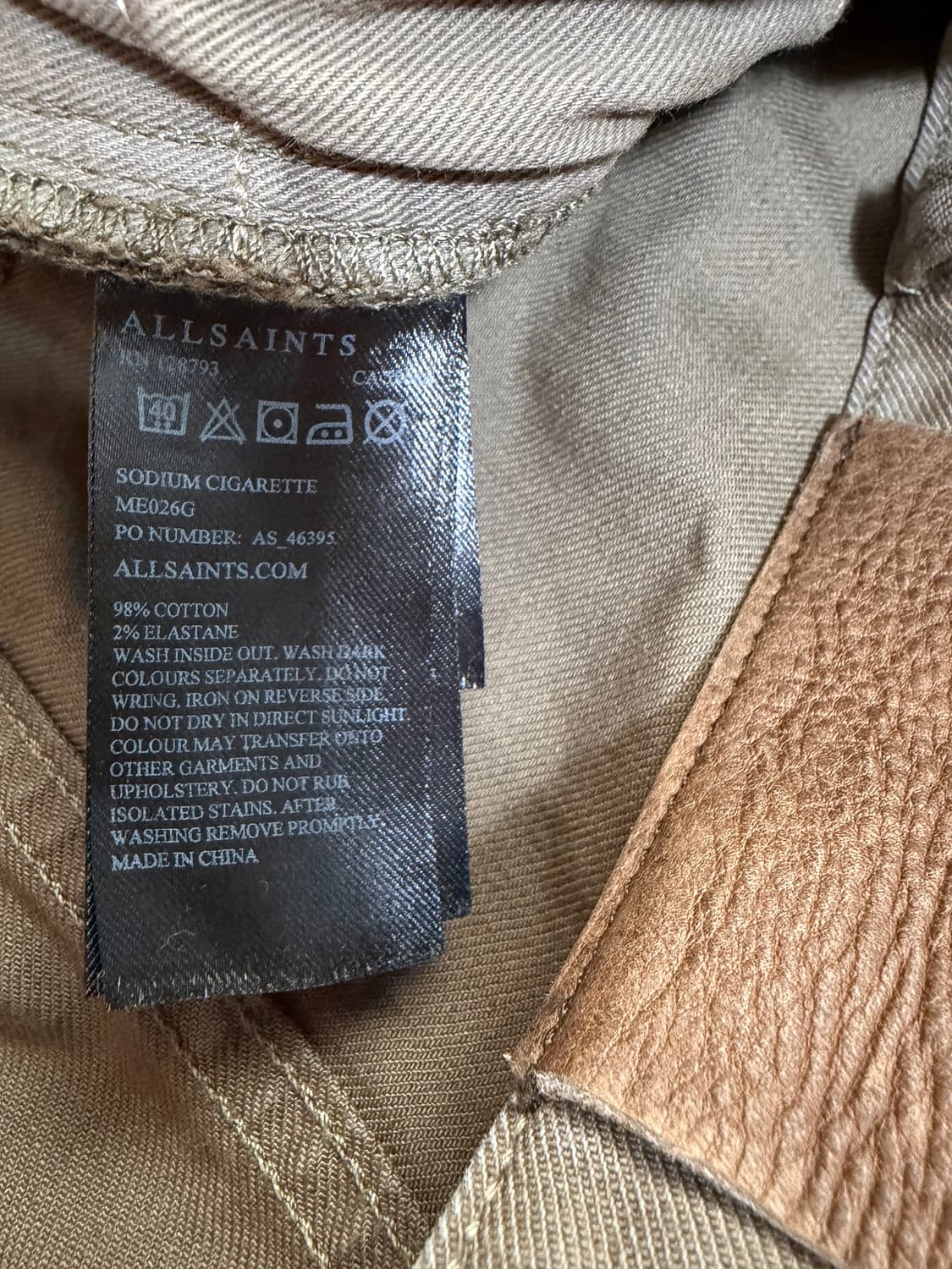 올세인츠 Cigarette 핏 남성 바지 W30 상품이미지7