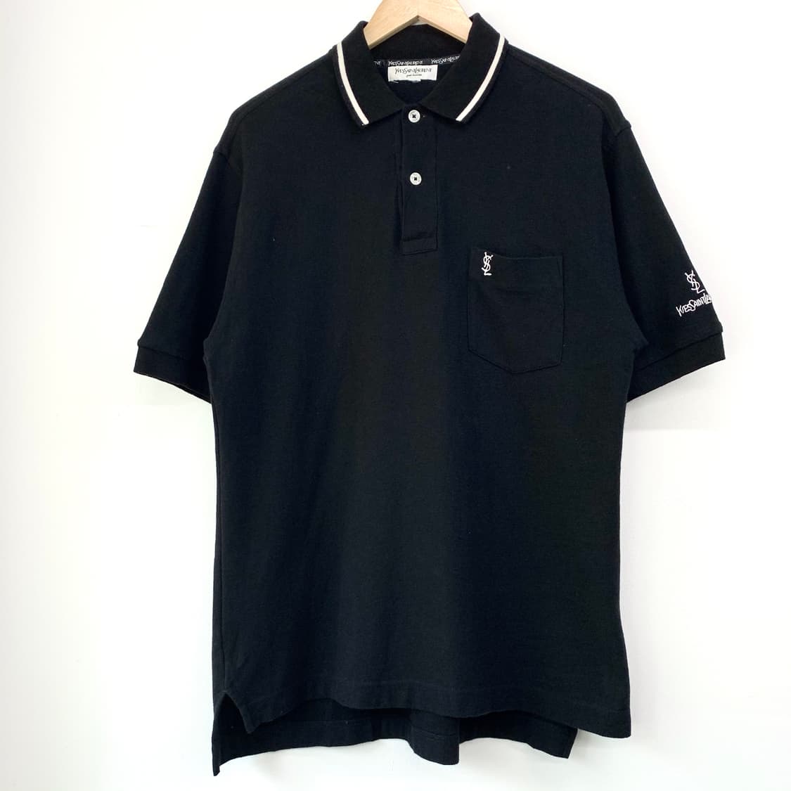 YSL 90s 제팬 라인 미니멀 블랙 PK티 상품이미지4