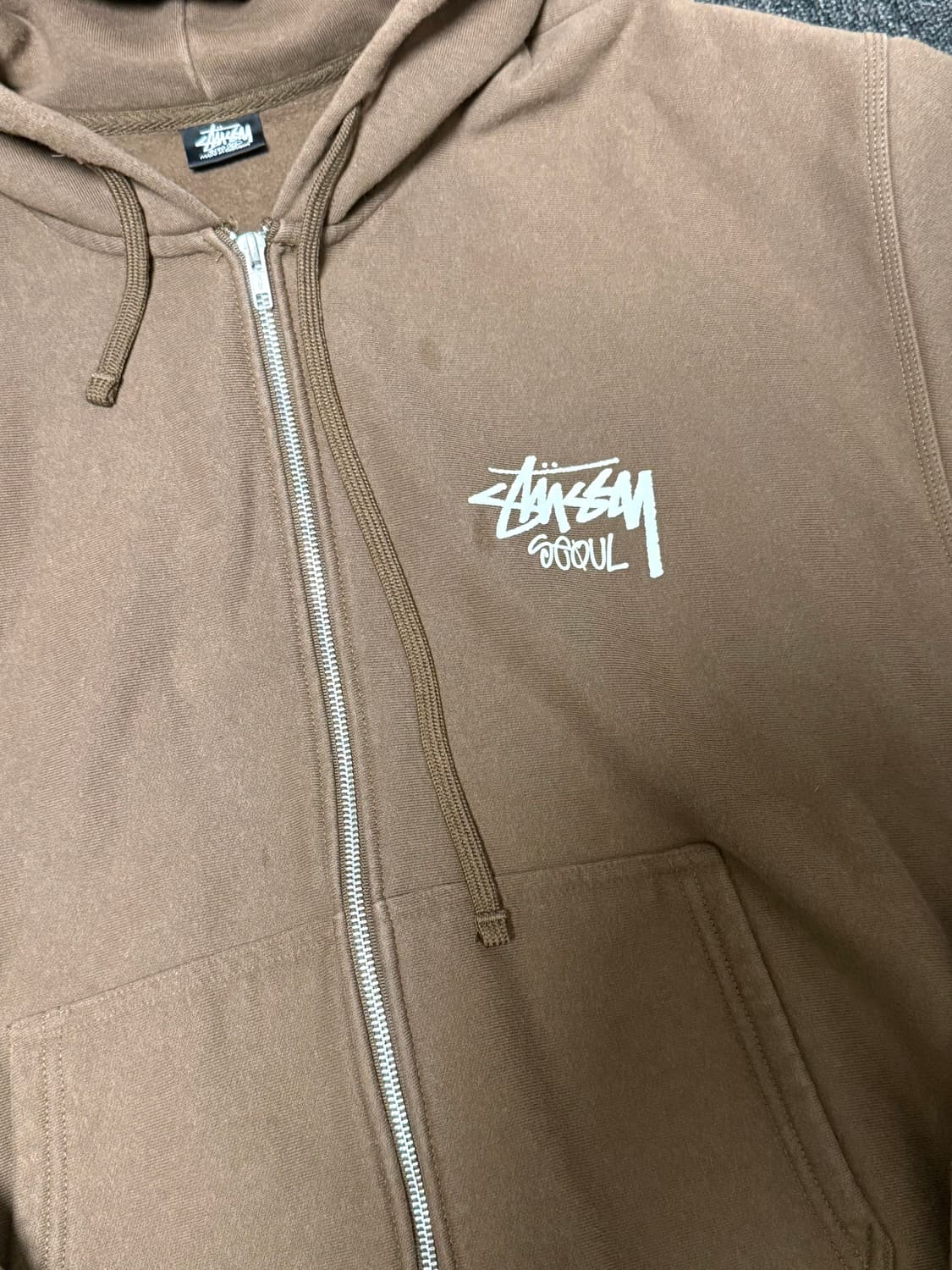 [XL] 스투시 스탁 서울 후드 집업 커피 2022 상품이미지3