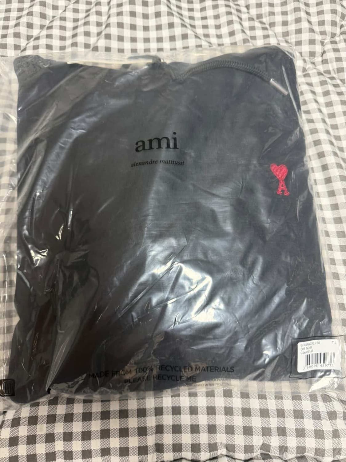 아미 스몰 하트 로고 후드 블랙 상품이미지1