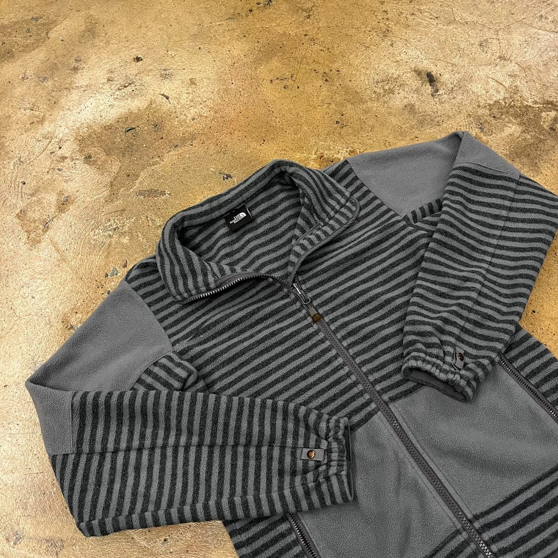 노스페이스 스트라이프 줄무늬 그레이 후리스 85 상품이미지1