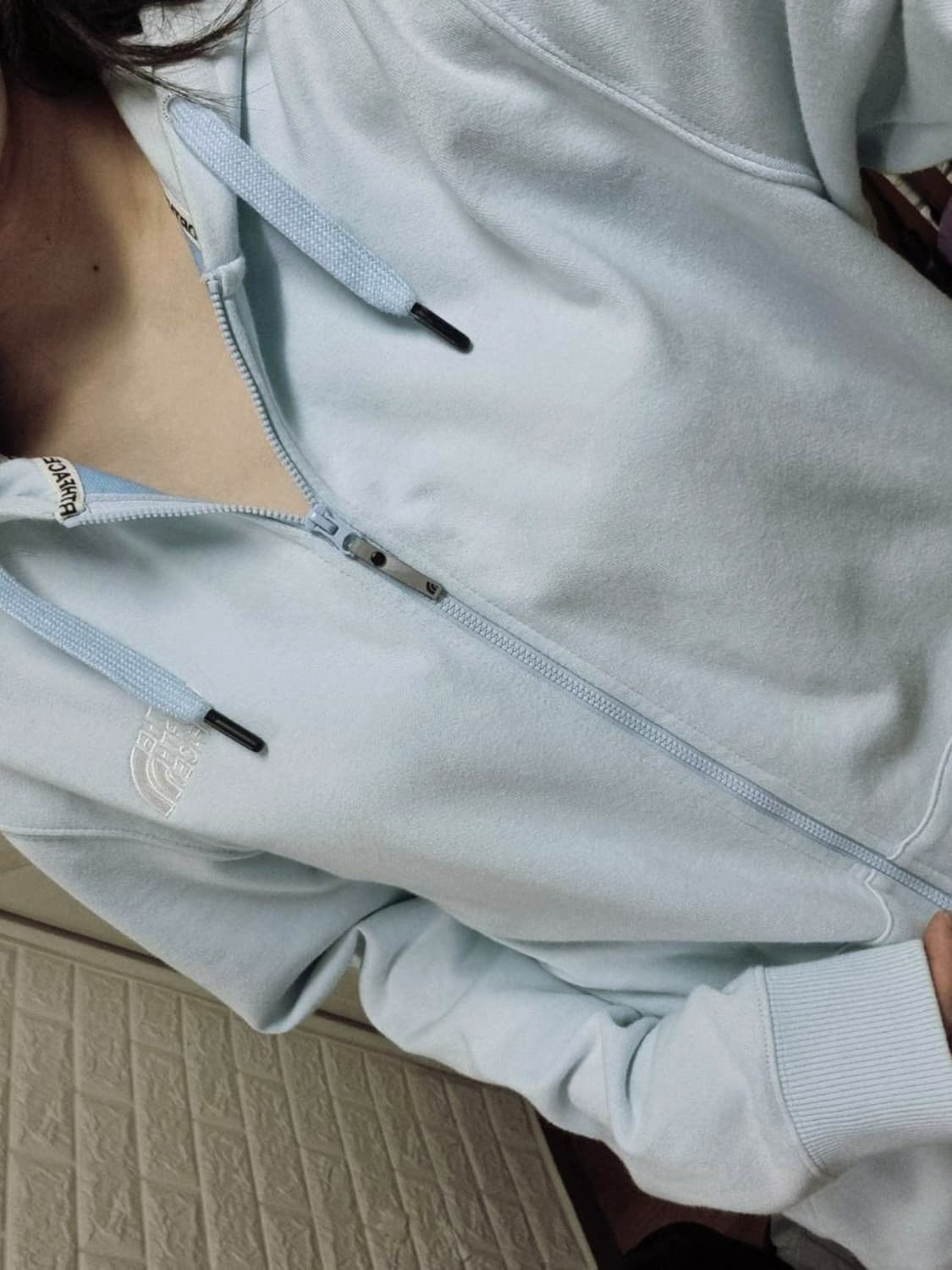 빈티지 노스페이스 스카이블루 소다 후드집업 105 XL 상품이미지2