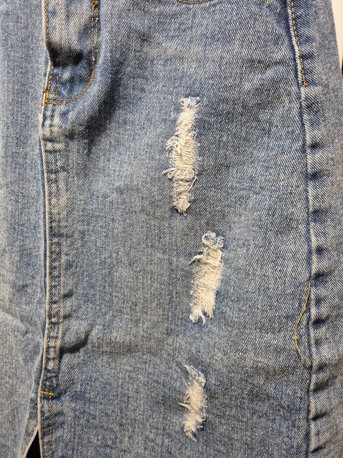 (새상품)vtg 데미지 데님 스커트 청치마 연청 상품이미지4