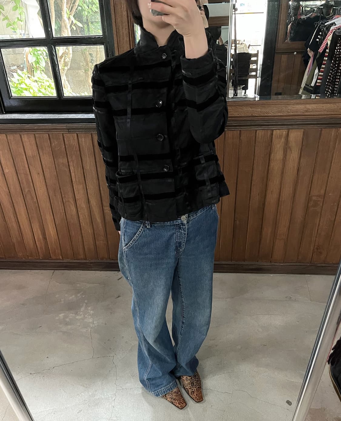 COMME DES GARCONS striped velvet jacket 상품이미지3