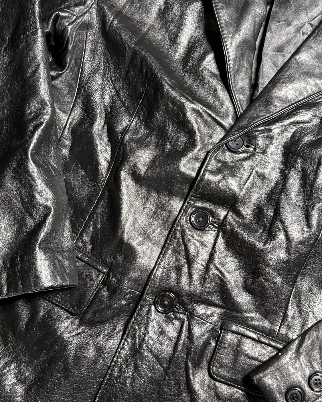 90-00‘s 윌슨 레더 램스킨 3B 블레이저 자켓 M 상품이미지3