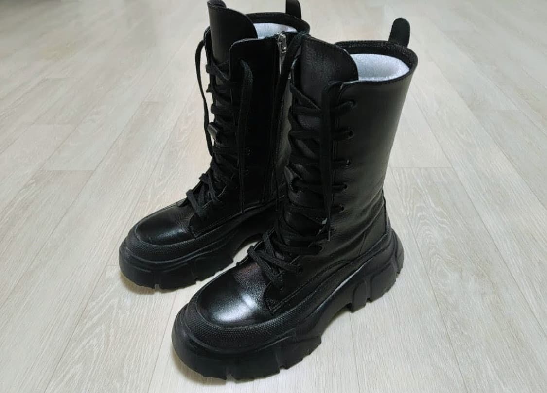 자라 로우힐 러그솔 가죽 부츠 상품이미지3