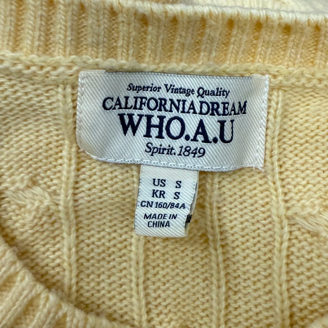 후아유 파스텔 옐로우 꽈배기 니트 상품이미지5