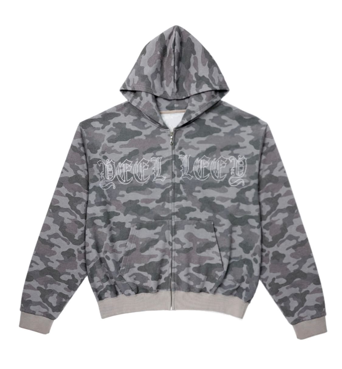 yeel 스터드 오버사이즈 카모 후드집업 상품이미지1