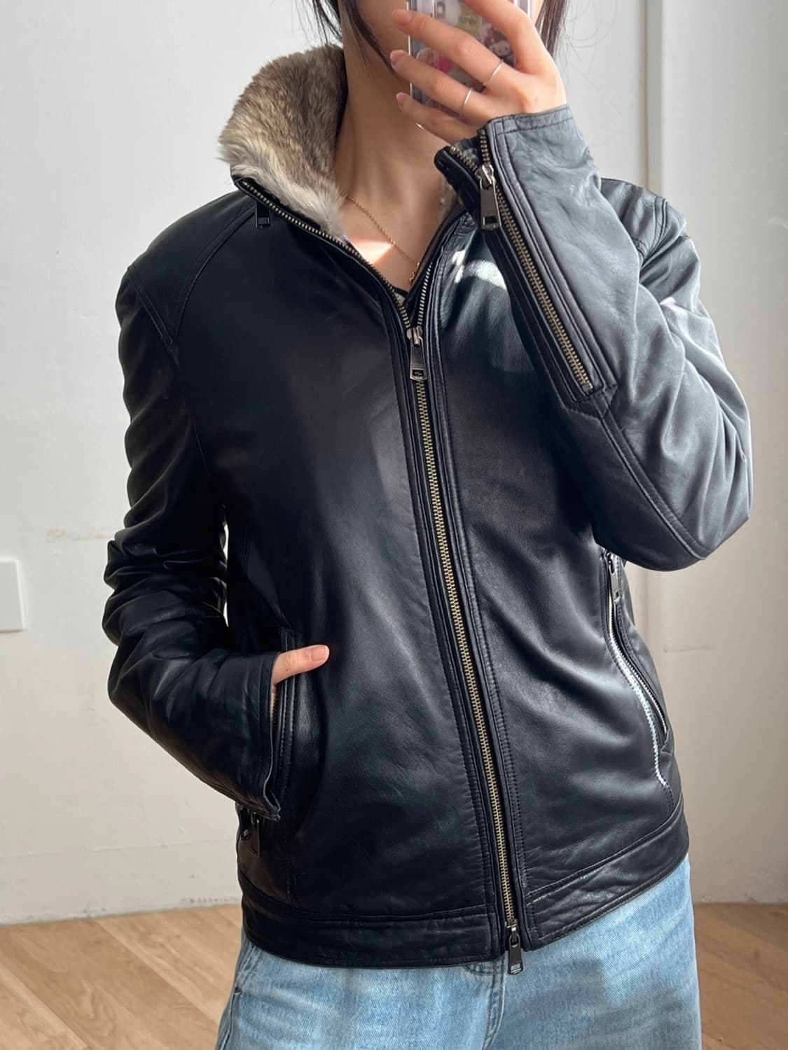 버버리 레더 자켓 상품이미지4