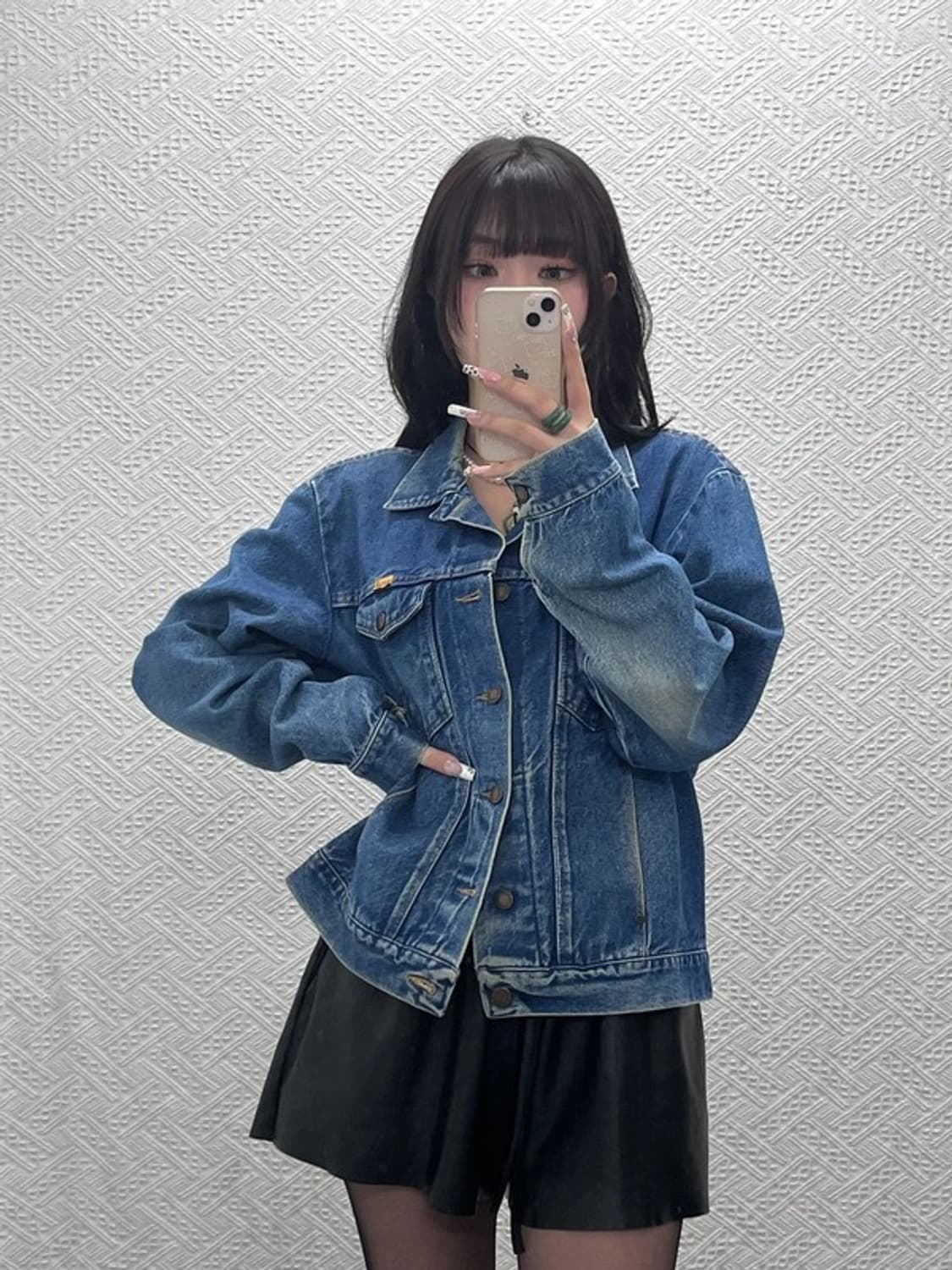 러슬러 올드스쿨 빈티지 90's 데미지 진청 데님자켓 L C11268 상품이미지1