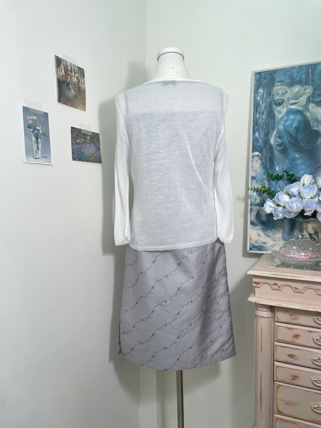 white one-button summer cardigan 상품이미지3