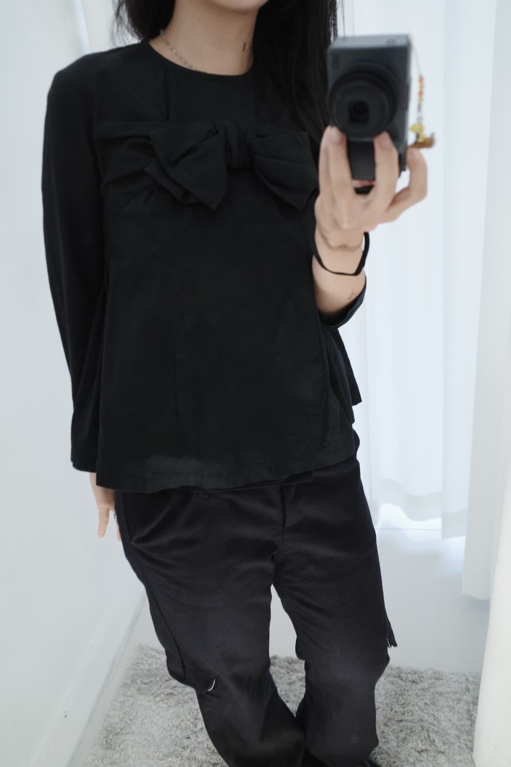Big ribbon side shirring top 상품이미지4