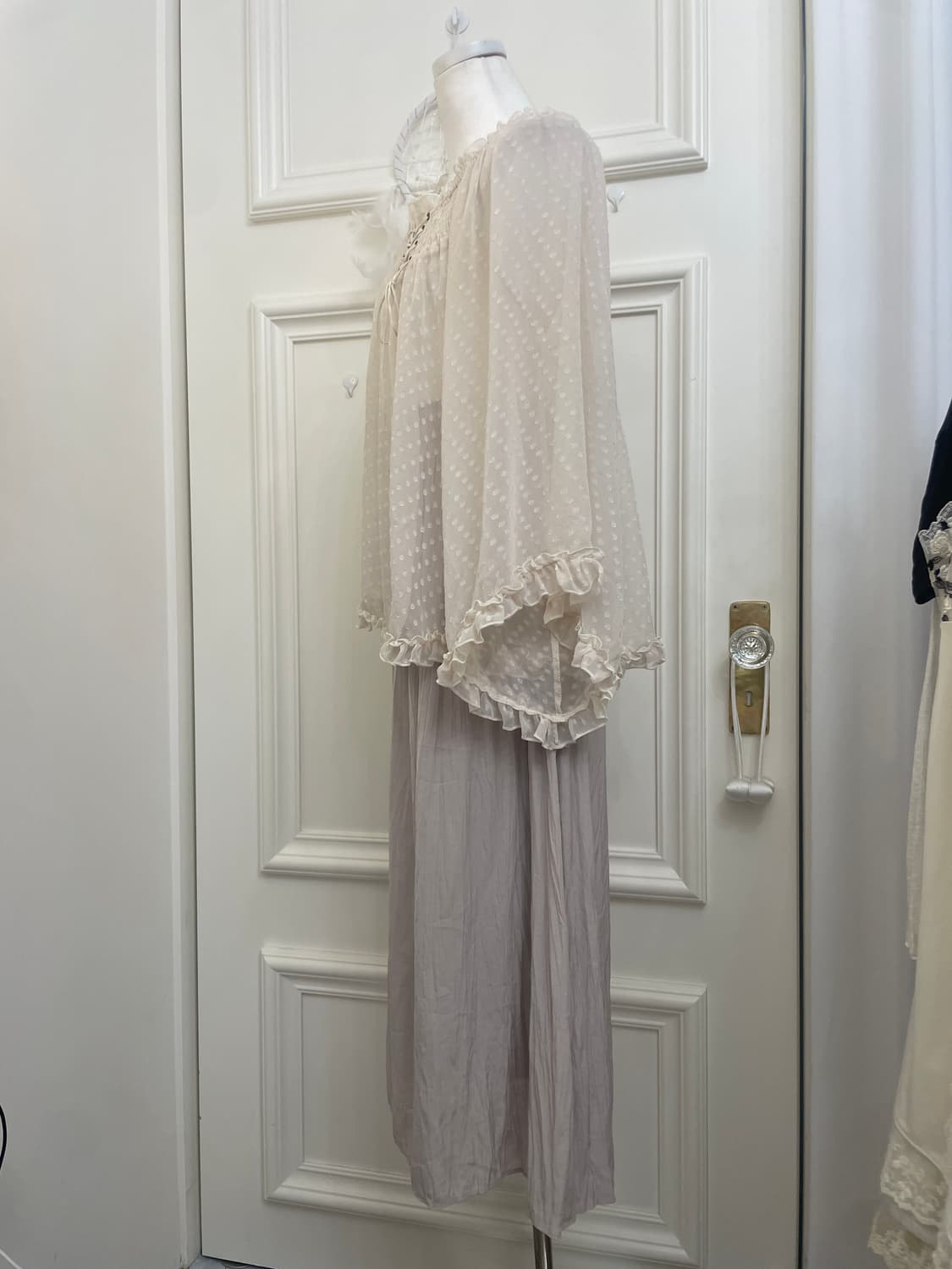 sheer gray wrinkle banding skirt(size-F) 상품이미지7