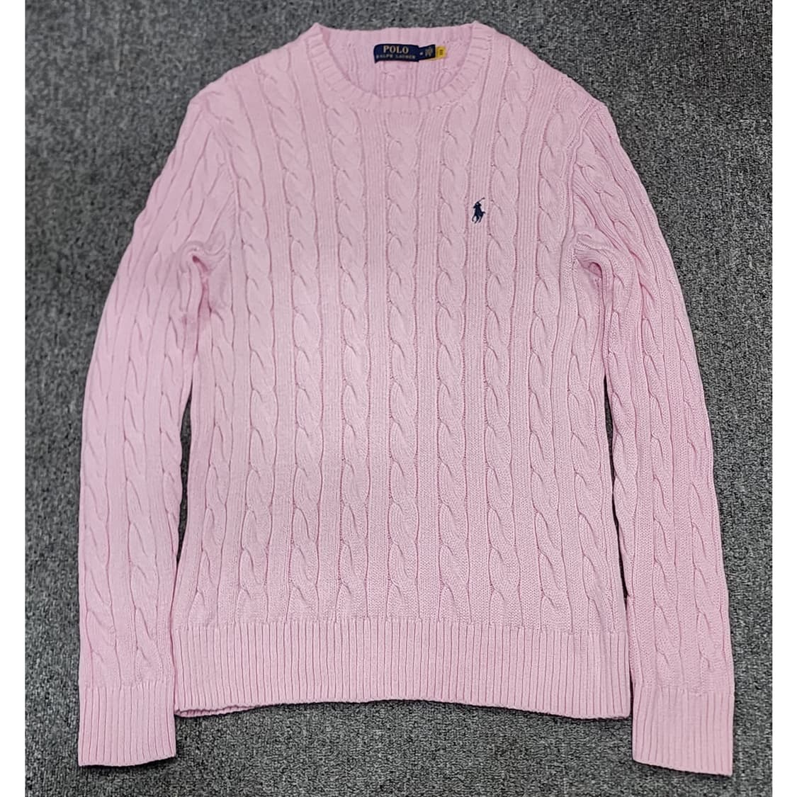 폴로 랄프로렌 케이블 꽈배기 신형택 니트 스웨터 핑크 M 상품이미지1