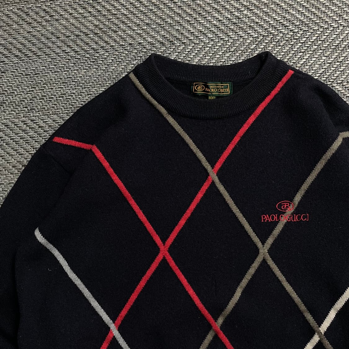 Paolo Gucci 아카이브 아가일 패턴 크롭 니트o 5474 상품이미지4