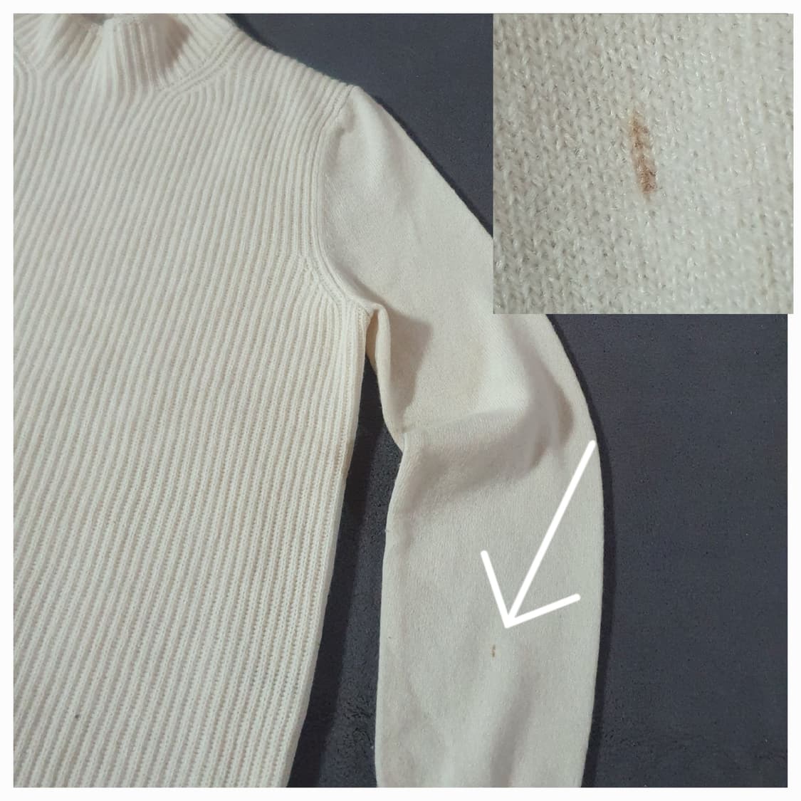 한섬 더캐시미어 반목 터틀넥 니트 90 아이보리 상품이미지4