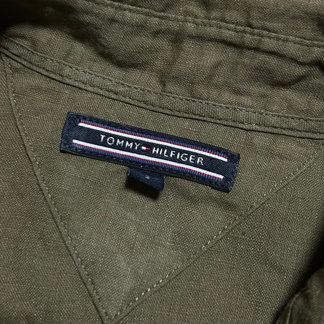 [M] Tommy 타미힐피거 우먼즈 린넨 카키 셔츠 상품이미지4