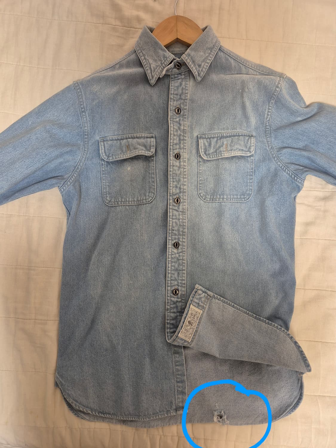 rrl 더블알엘 연청 데님 셔츠 상품이미지3