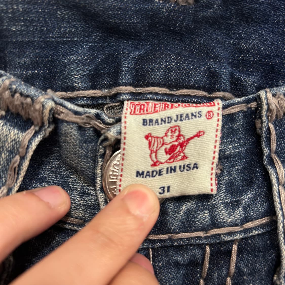 트루릴리전 클래식 부츠컷 스티치 중청 데님팬츠 상품이미지3