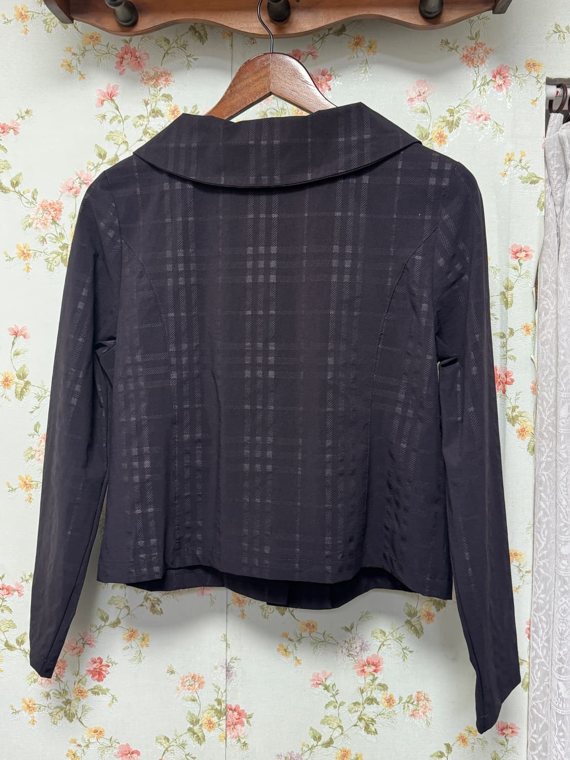 크롭 체크 자켓 상품이미지2