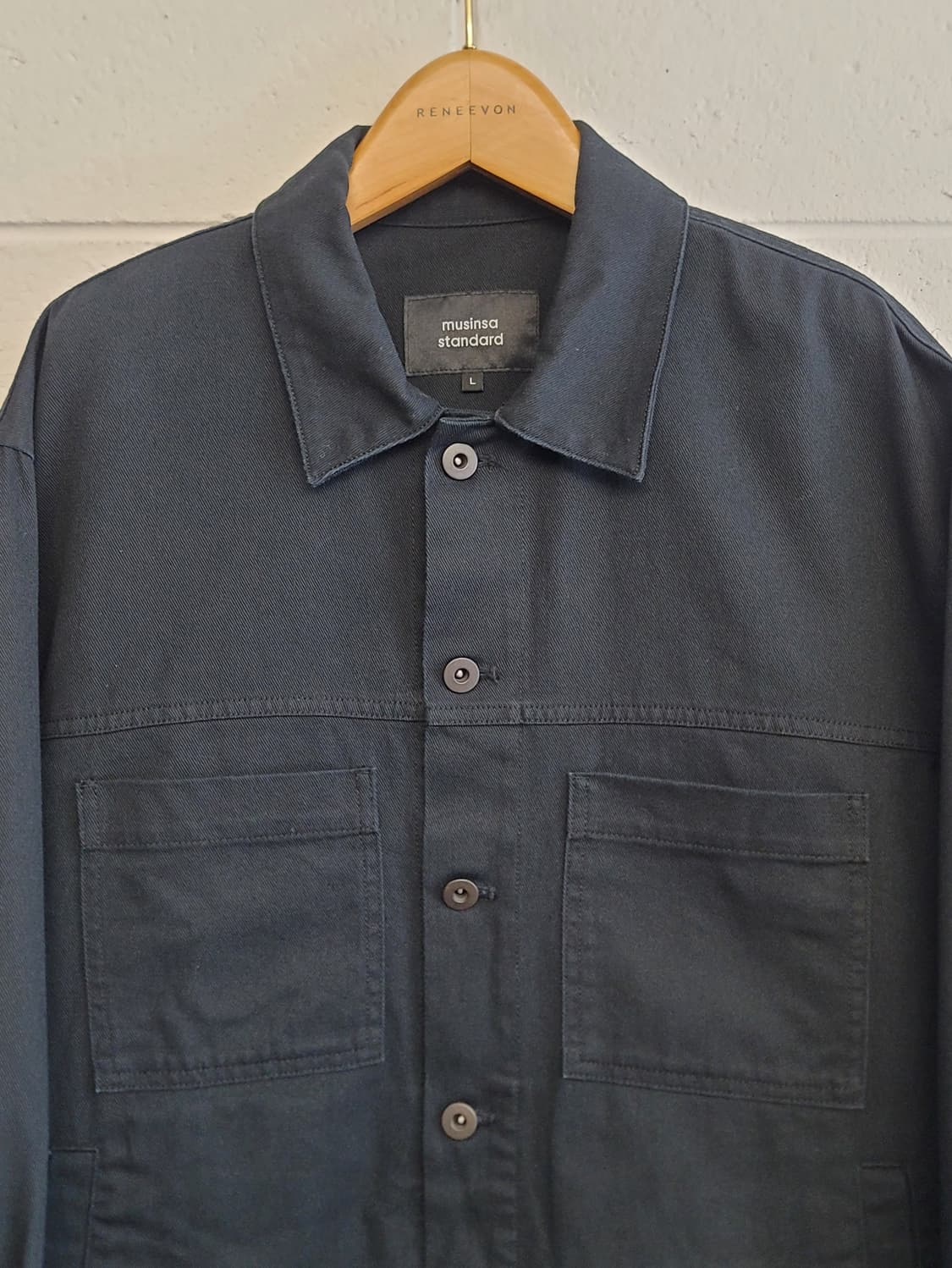 무신사스탠다드 릴렉스드 코튼 트러커자켓(블랙데님자켓) 판매 상품이미지4