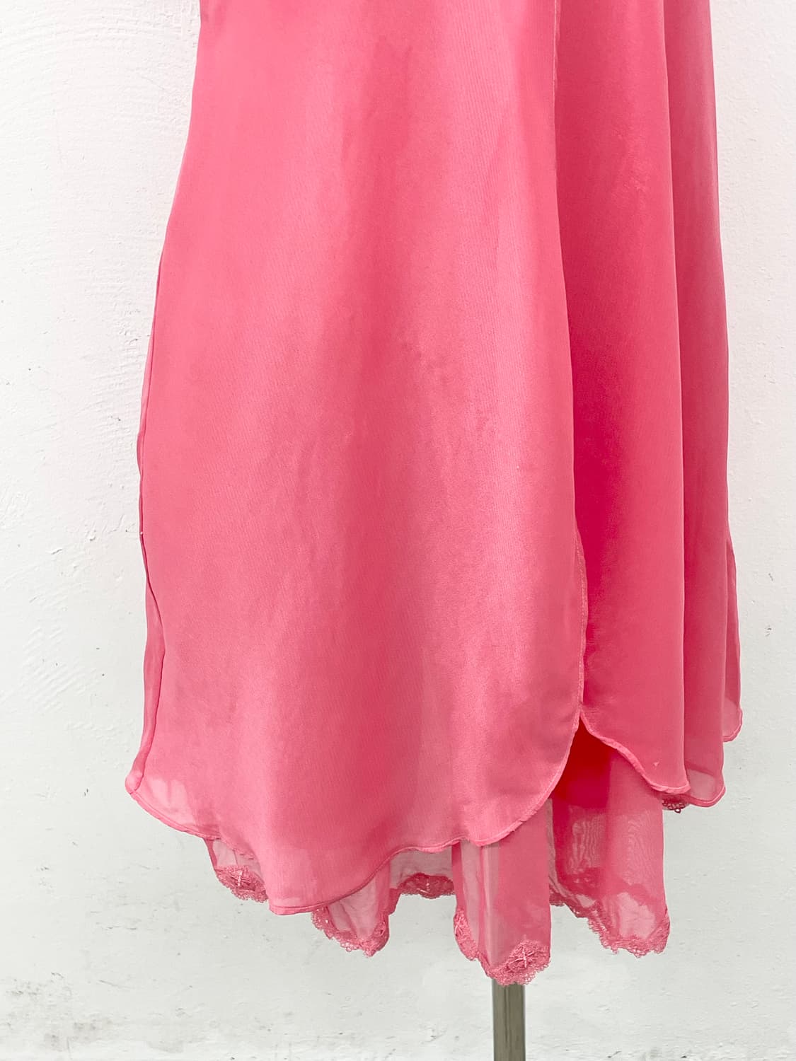 핑크 시어 레이스 슬립 상품이미지3