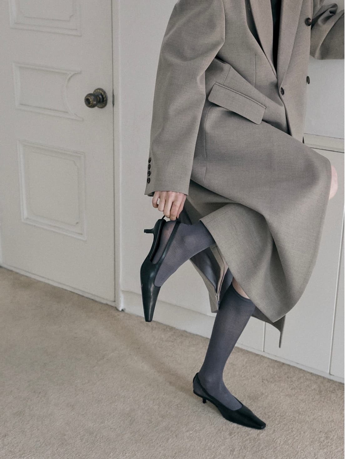 에퓨레 스퀘어 슬링백 구두 블랙 245 상품이미지7