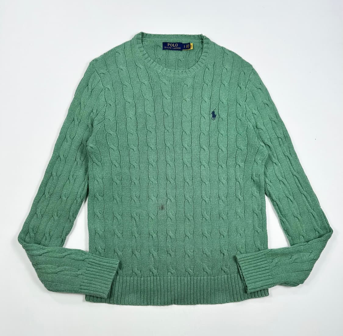 (오염존재) 폴로 랄프로렌 클래식 케이블 니트 그린 S 상품이미지1