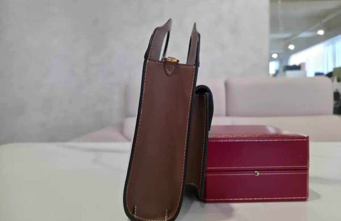 [정품] 버버리 미니 호스페리 브라운 레더 포켓백 풀구성 상품이미지5