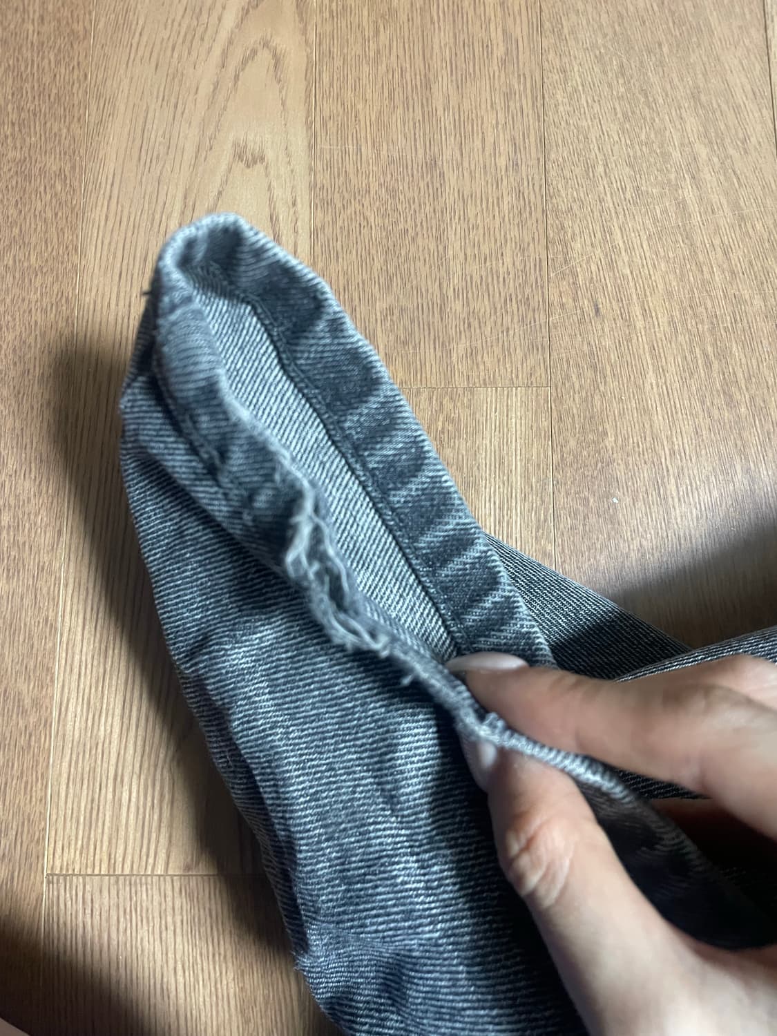 threetimes ruffle baggy jeans gray M 상품이미지4