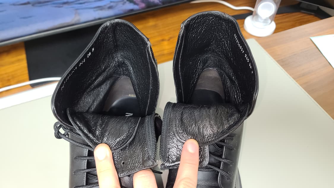 미소페 남성 소가죽 레이스업 워커 265, 블랙 상품이미지5