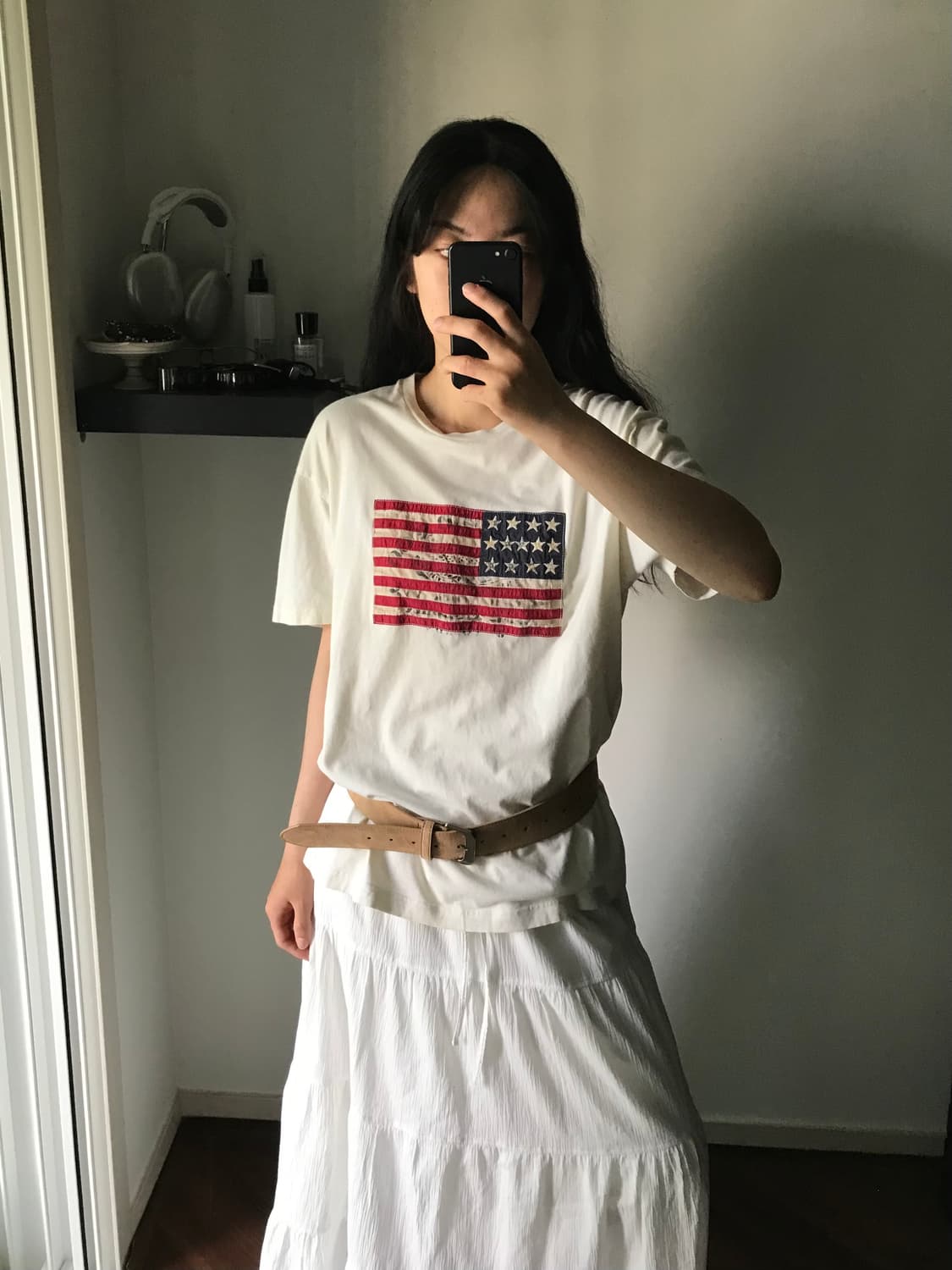 폴로 랄프로렌 성조기 아이보리 반팔티 상품이미지1